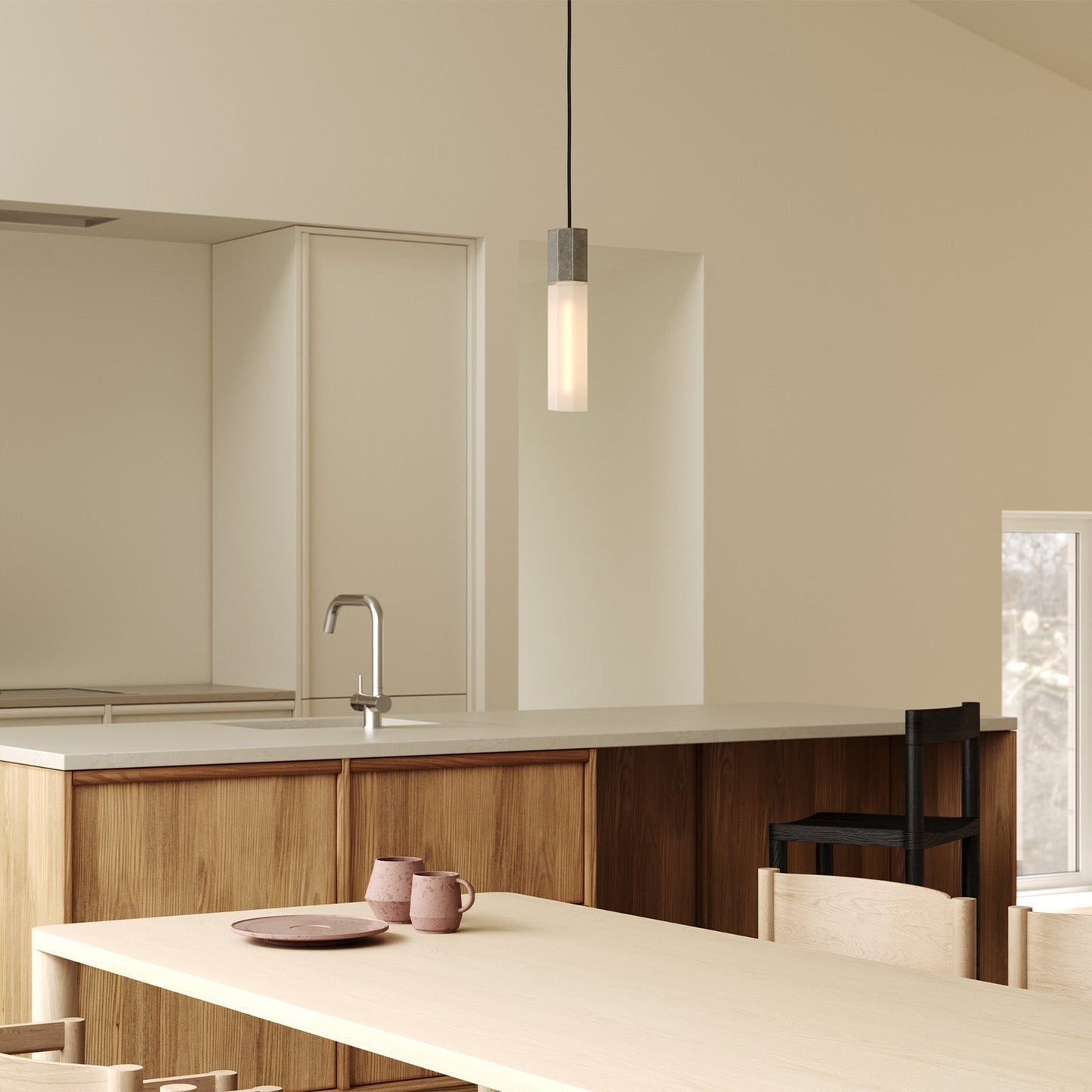 Basalt Single Pendant in Stainless Steel Tala