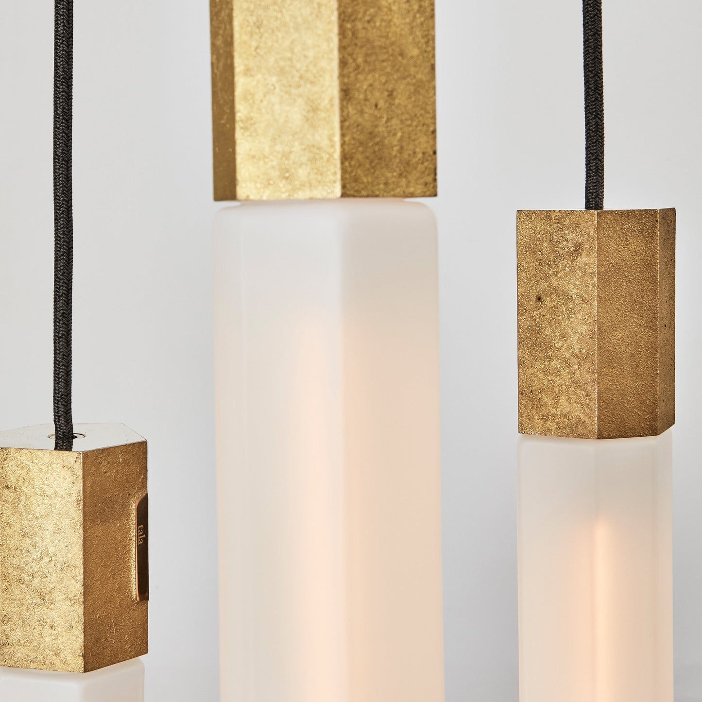 Basalt Triple Pendant in Brass Tala