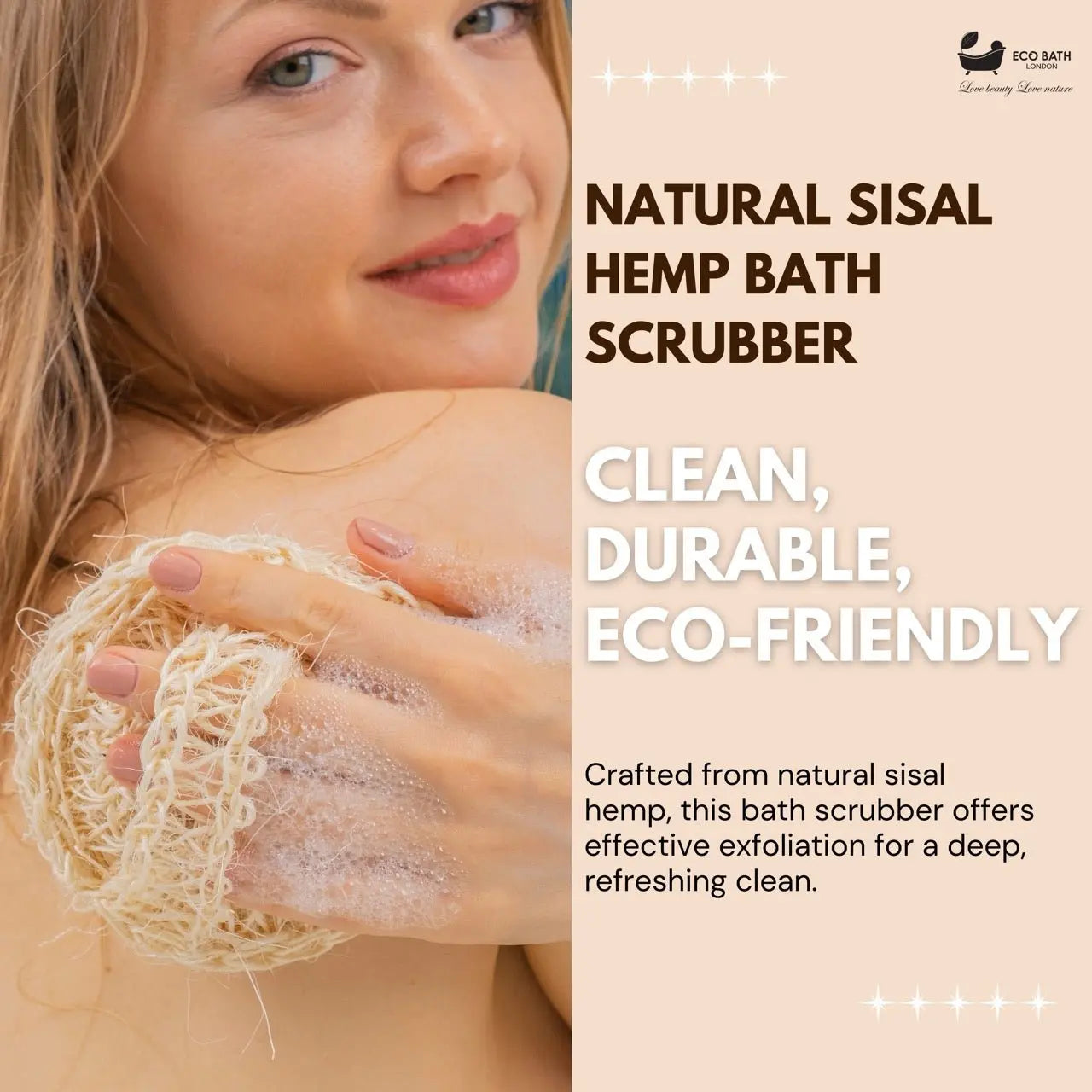 Bath Natural Sisal Hemp Bath Scrubber Eco Bath London