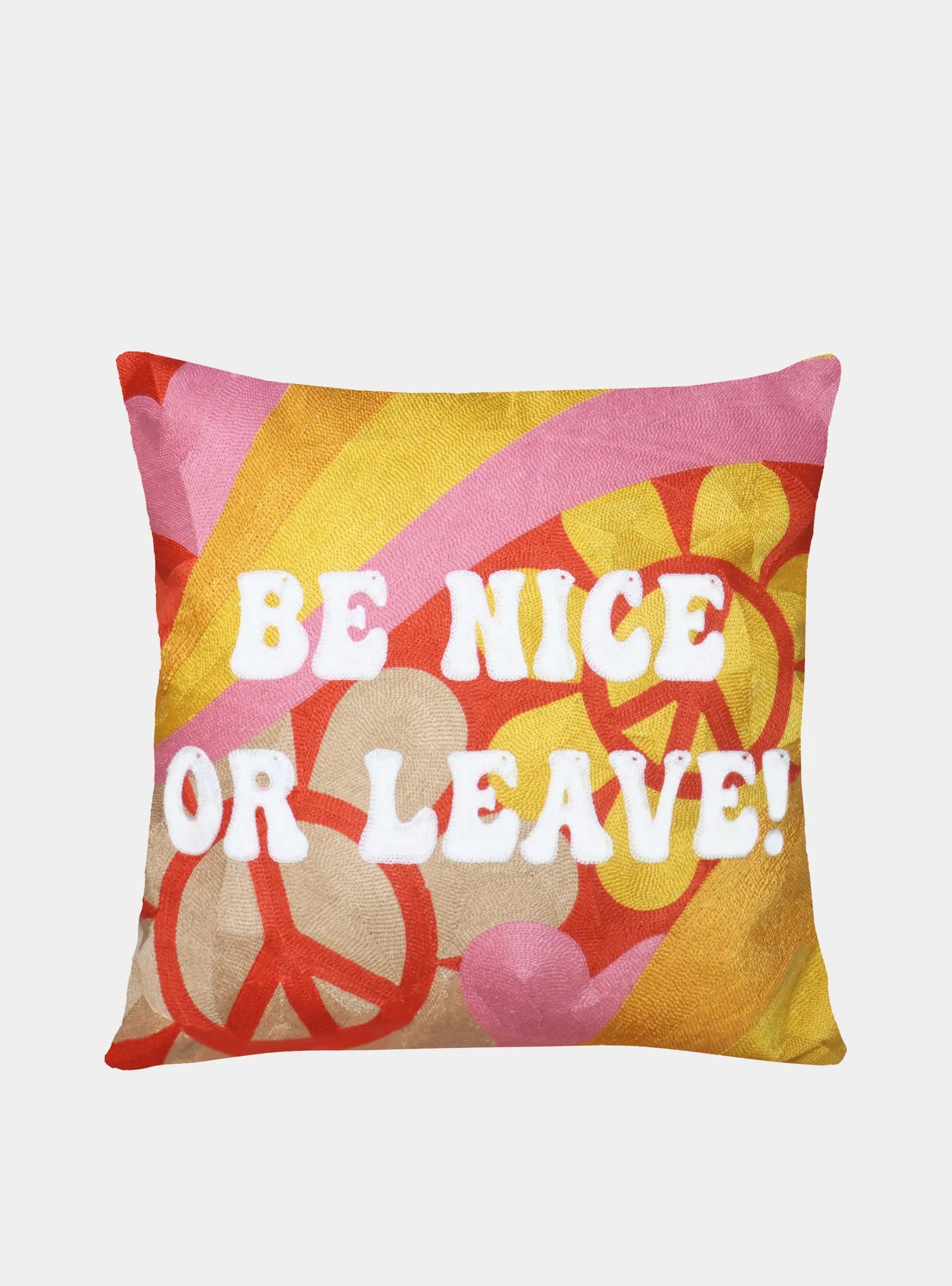 Be Nice or Leave Needlepoint Cushion The Pillow Drop