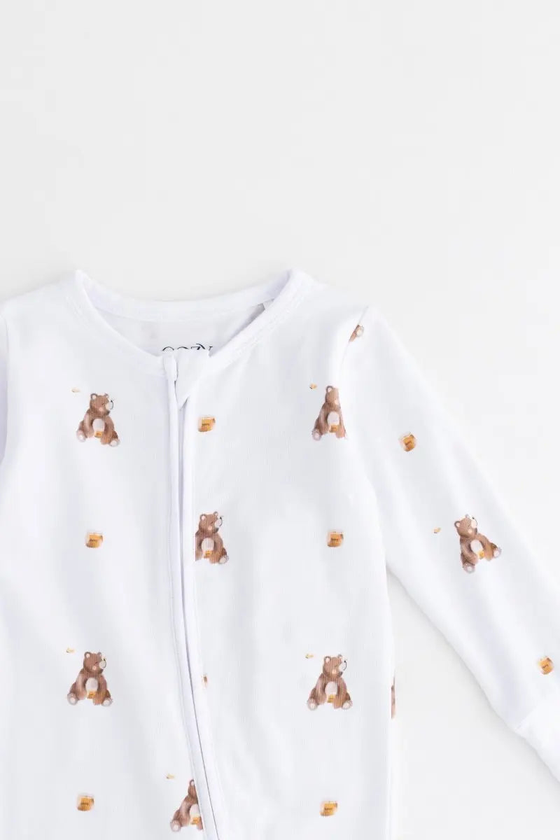 Bear Cotton Zip Sleepsuit One Piece Cozy Crew Club