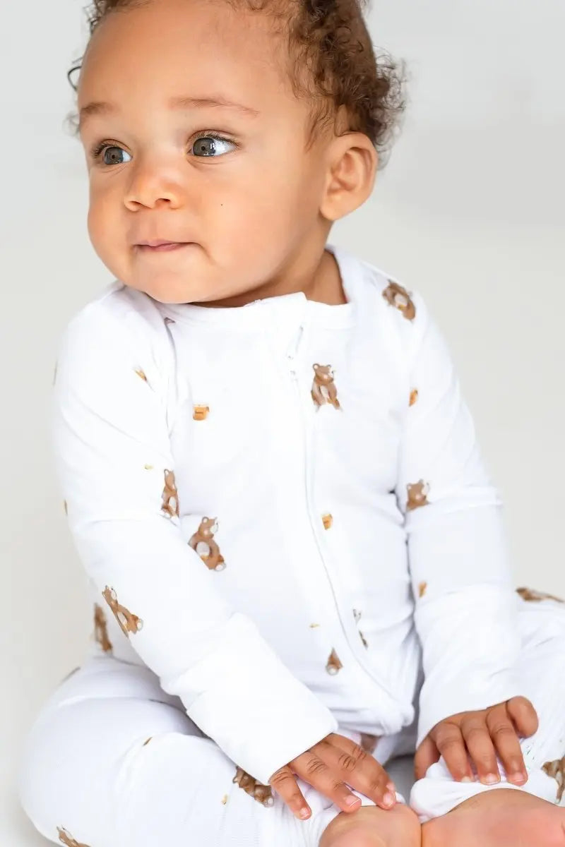 Bear Cotton Zip Sleepsuit One Piece Cozy Crew Club