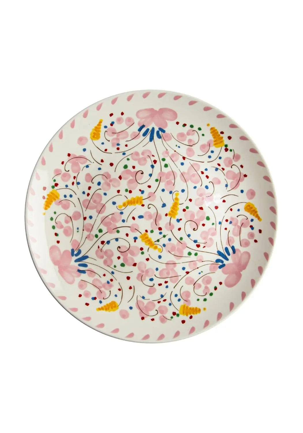 Beatrice Pink Deruta Style Dinner Plate - Set of 6 Casa by Josephine Jenno