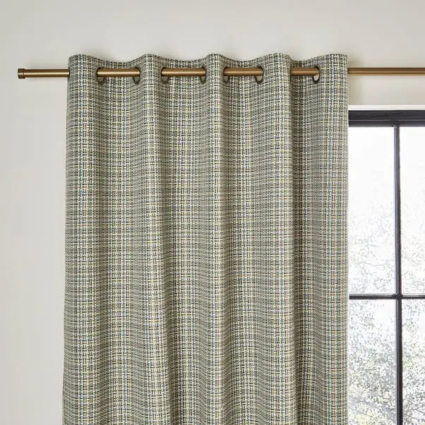 Beckett Basket Weave Blackout Eyelet Curtains Dunelm