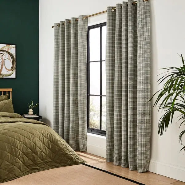 Beckett Basket Weave Blackout Eyelet Curtains Dunelm