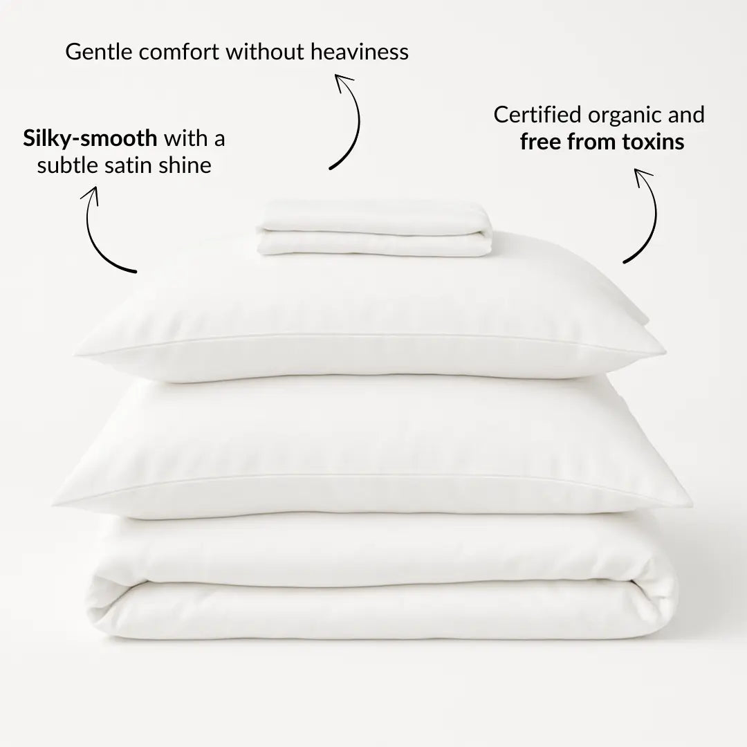 Bed Sheet Set (Organic Cotton Satin) Ethical Bedding™