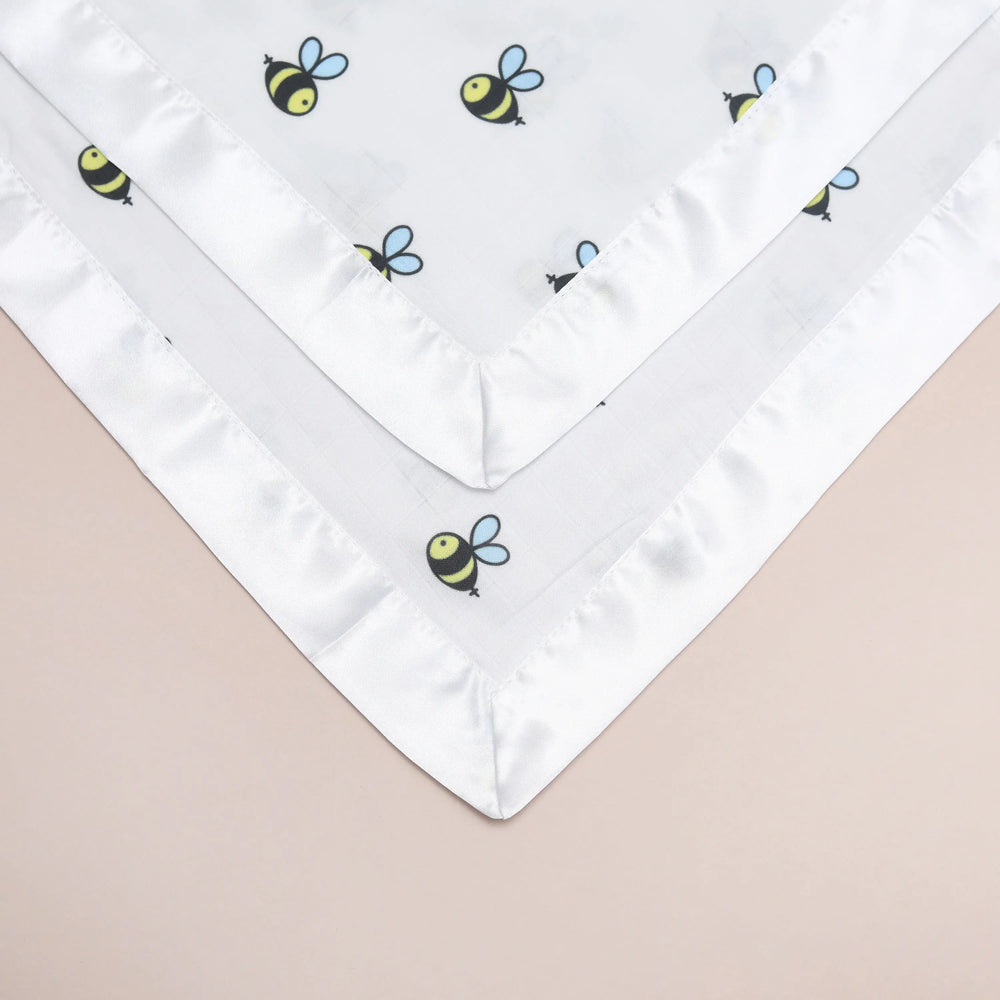 Bee Satin Comforter 2-Pack - White Satin Bullabaloo