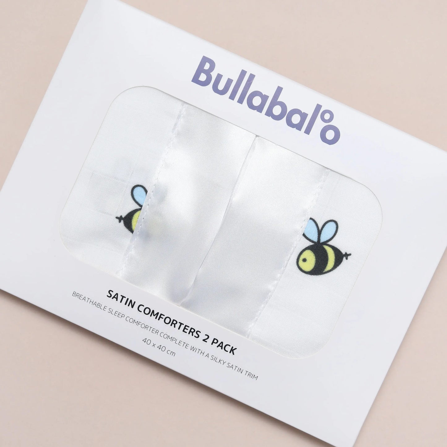Bee Satin Comforter 2-Pack - White Satin Bullabaloo