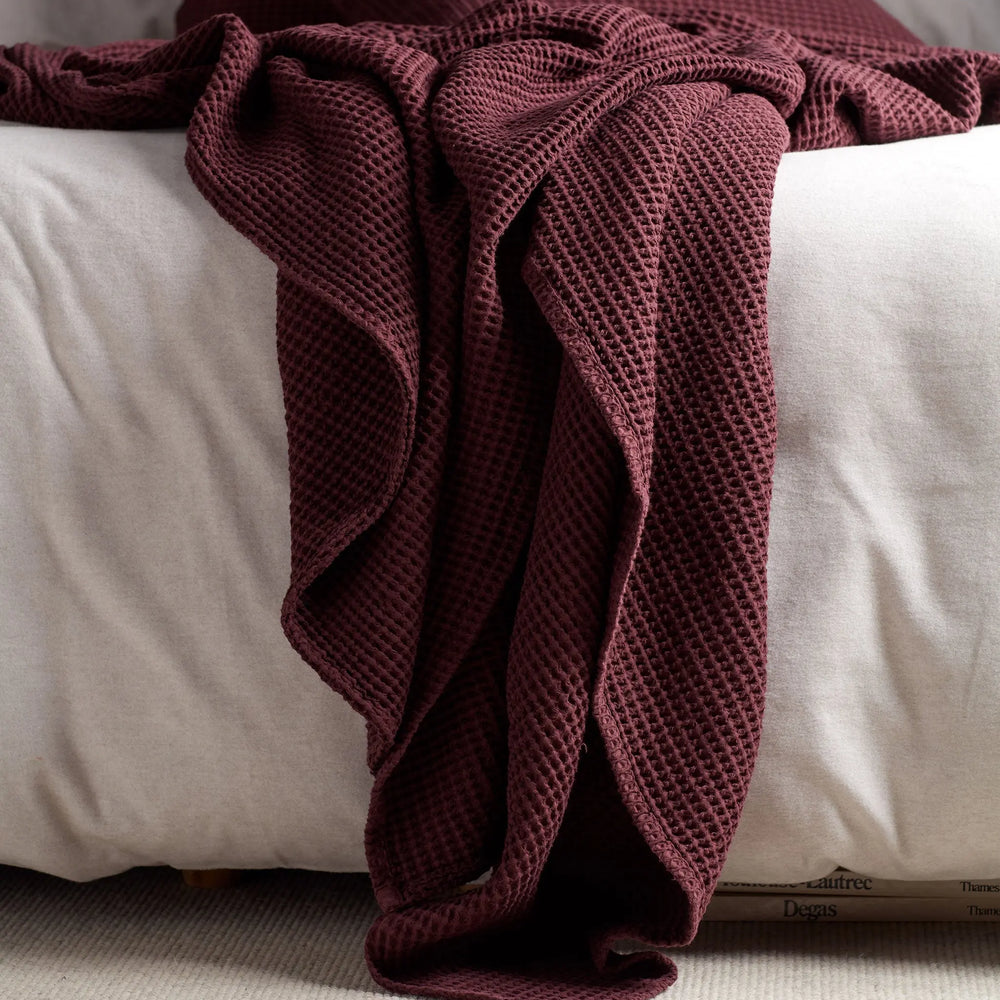 Beetroot Big Waffle 100% Cotton Cushion Cover The Secret Linen Store