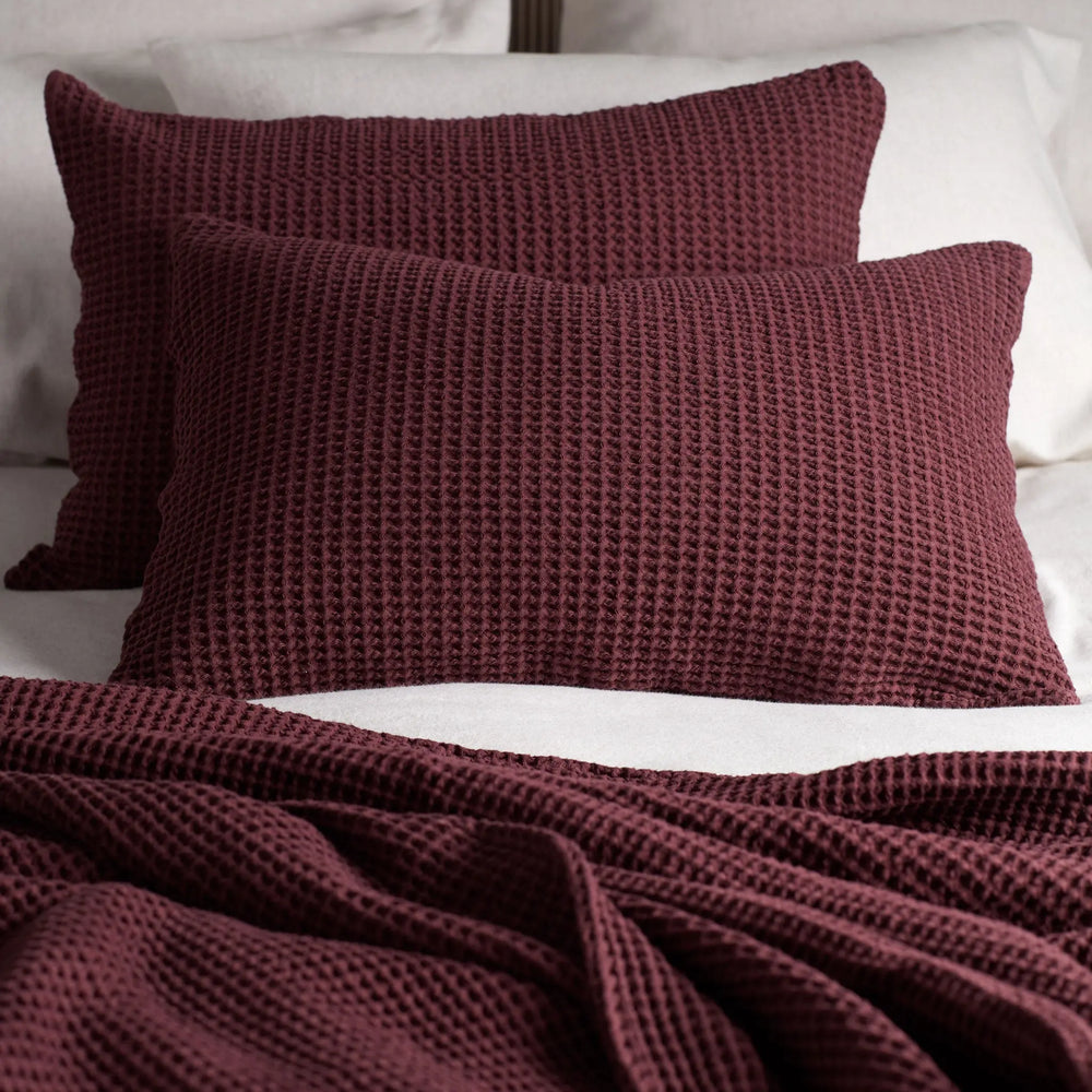 Beetroot Big Waffle 100% Cotton Throw The Secret Linen Store