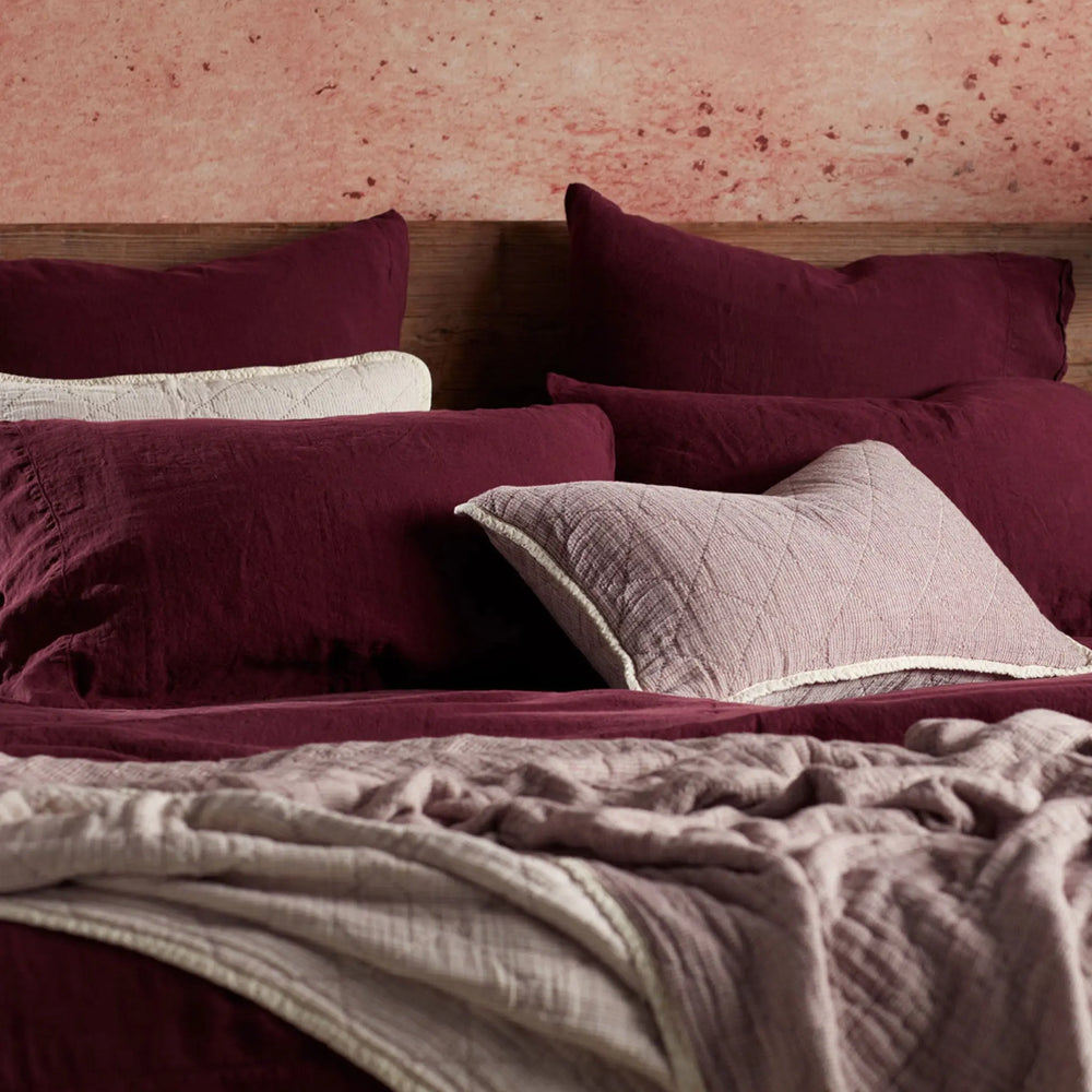 Beetroot Lenny 100% Cotton Cushion Cover The Secret Linen Store