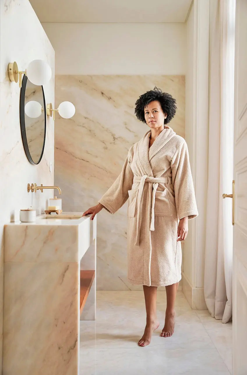 Beige Classic Cotton Bathrobe Torres Novas