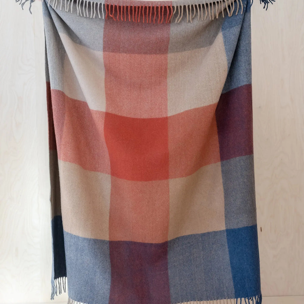 Beige Herringbone Wool Blanket TartanBlanketCo