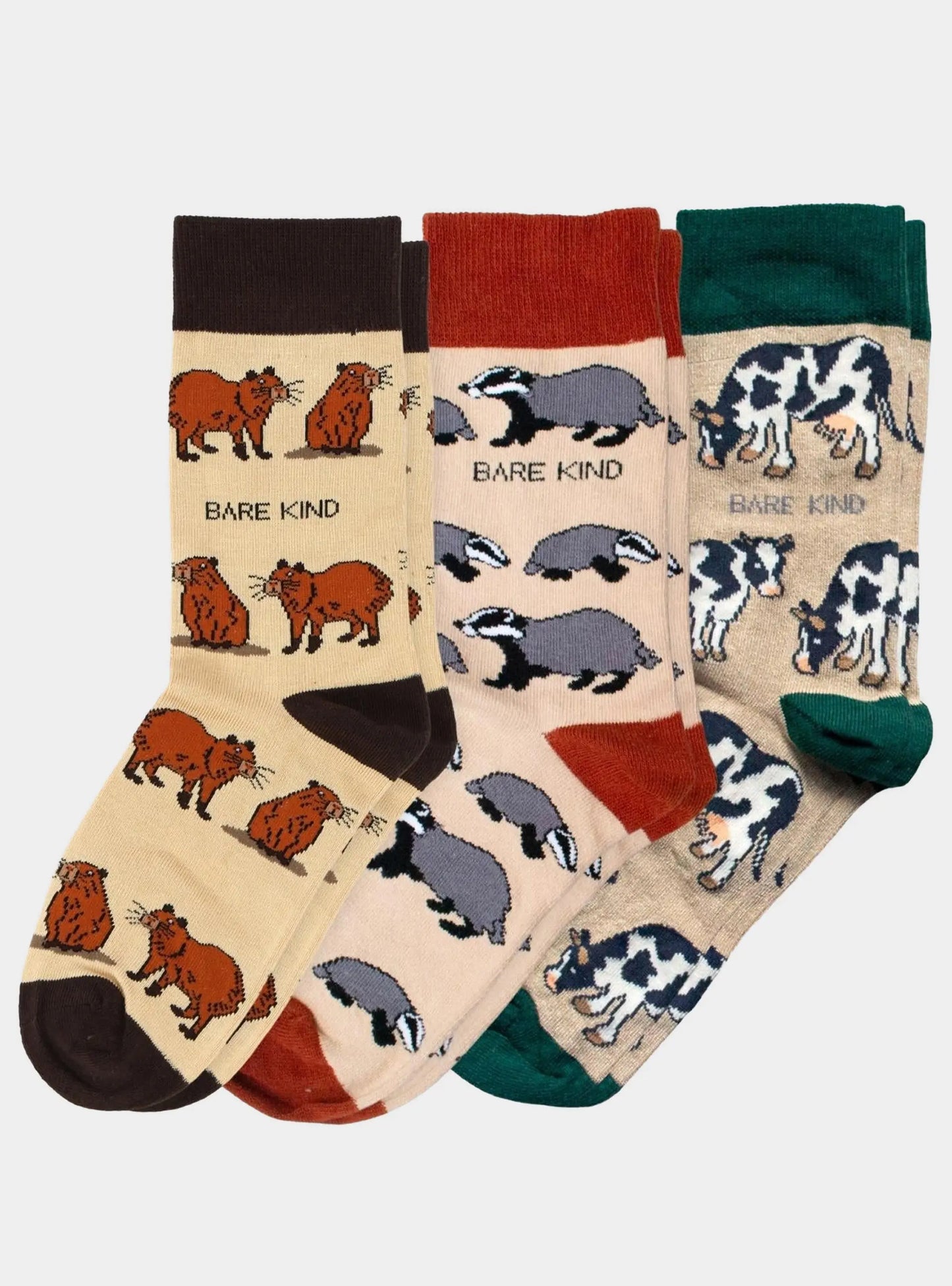 Beige Lover 3 Pack Bamboo Sock Set Bare Kind