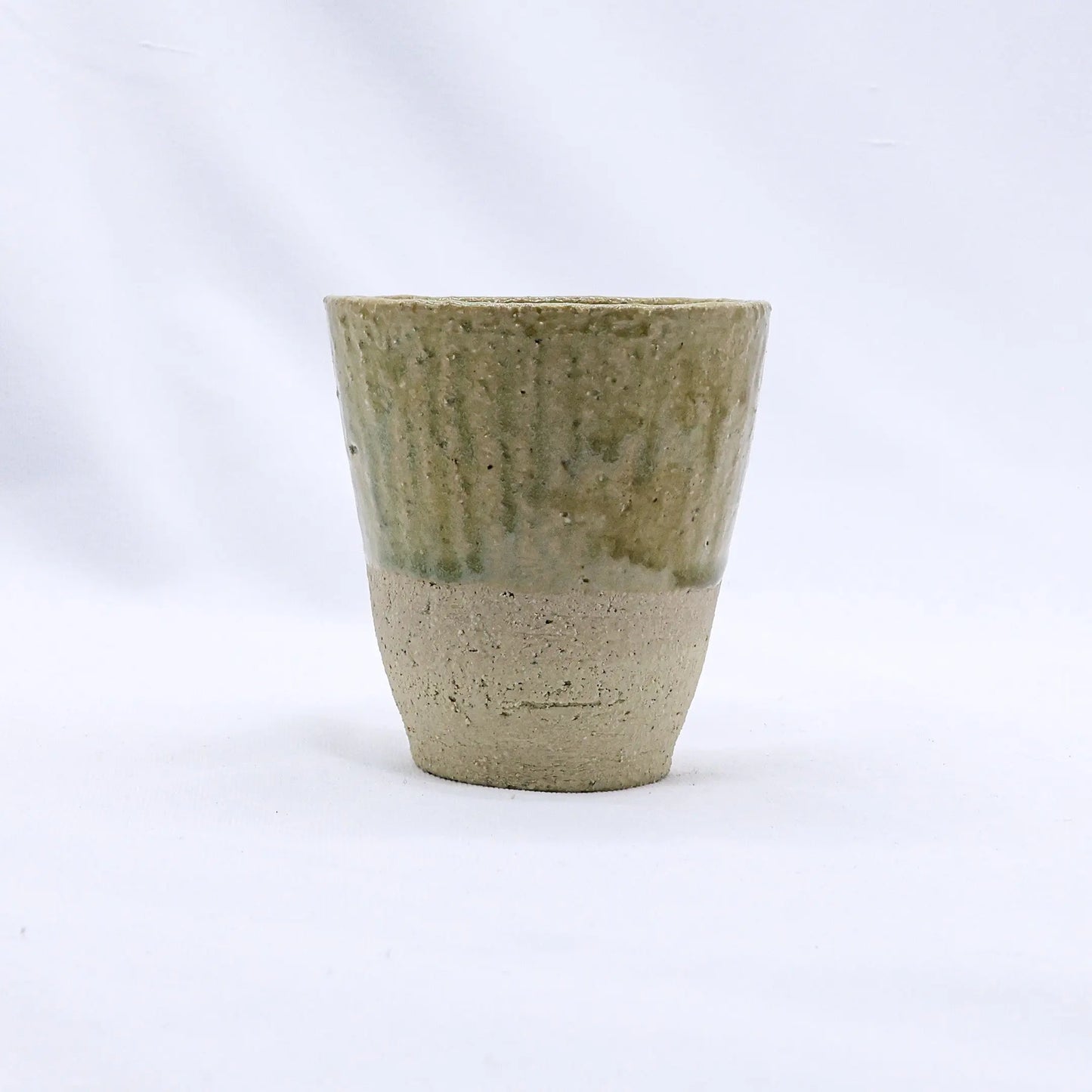 Beige Quadra Milled Stoneware Tall Handmade Ceramic Cup Ribera Handmade Ceramics