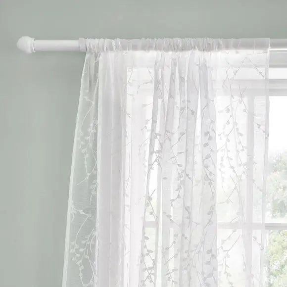Belle Embroidery Slot Top Voile Curtains Dunelm