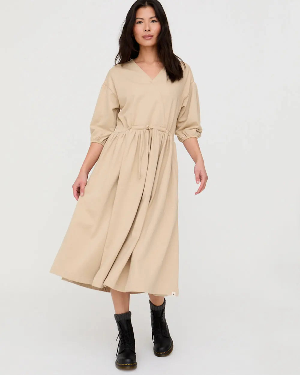 Belle Stone Midi Dress Turtledove London