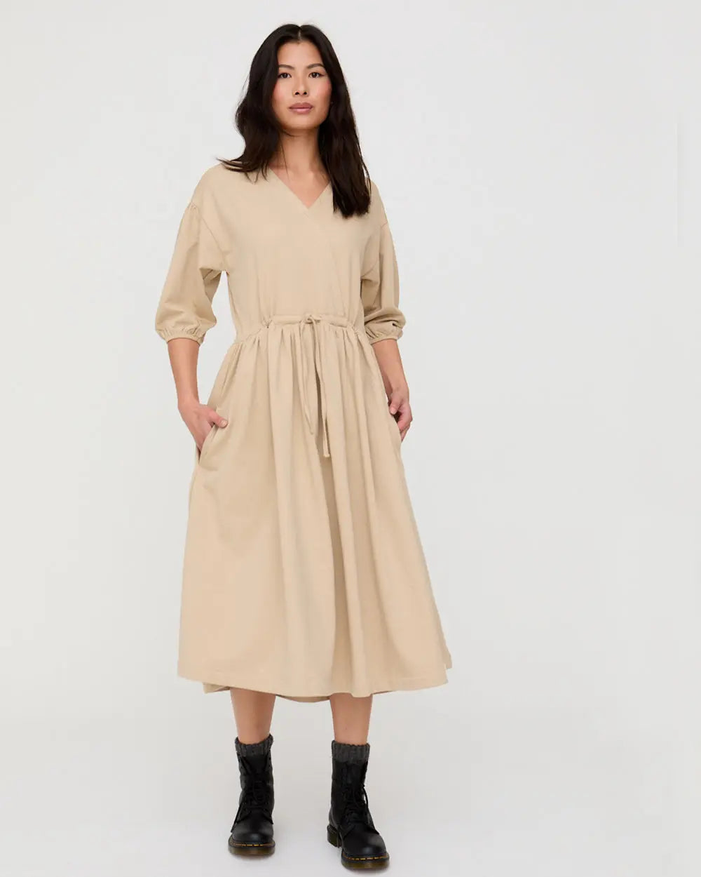 Belle Stone Midi Dress Turtledove London