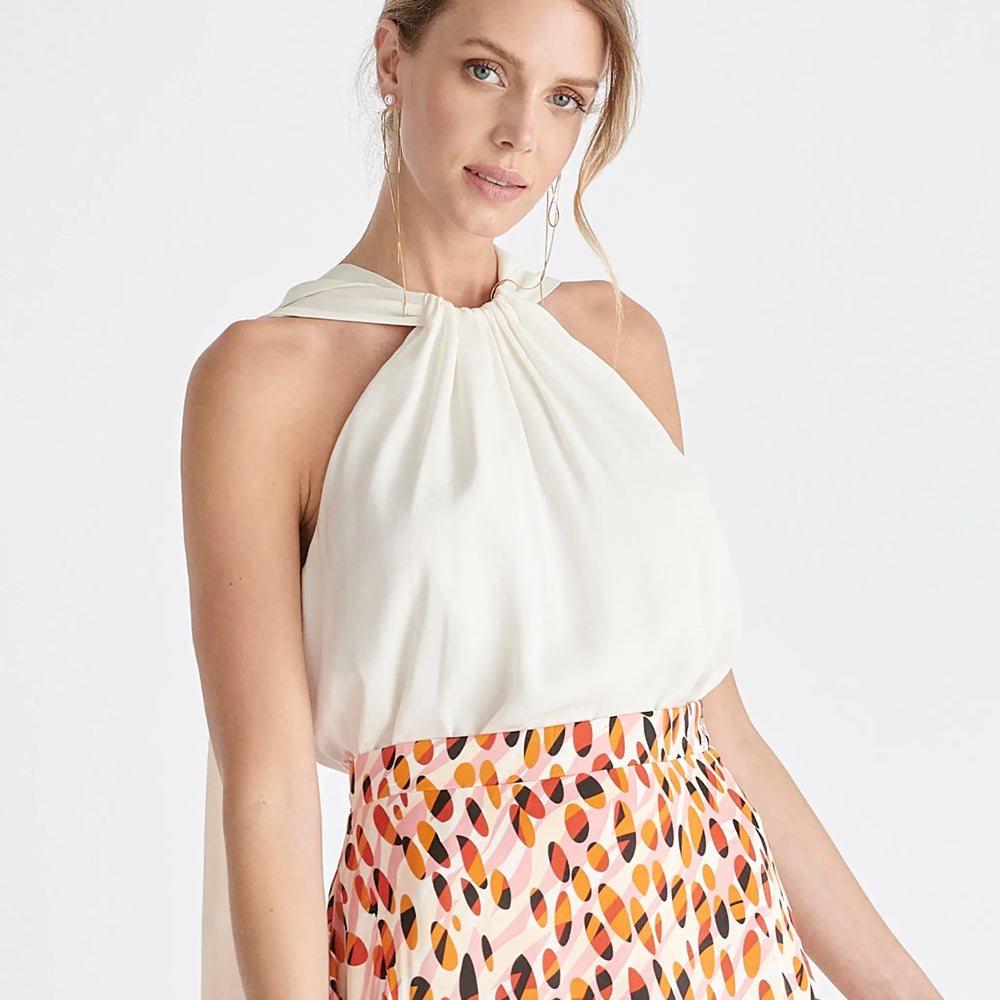 Belted Halterneck Blouse Paisie