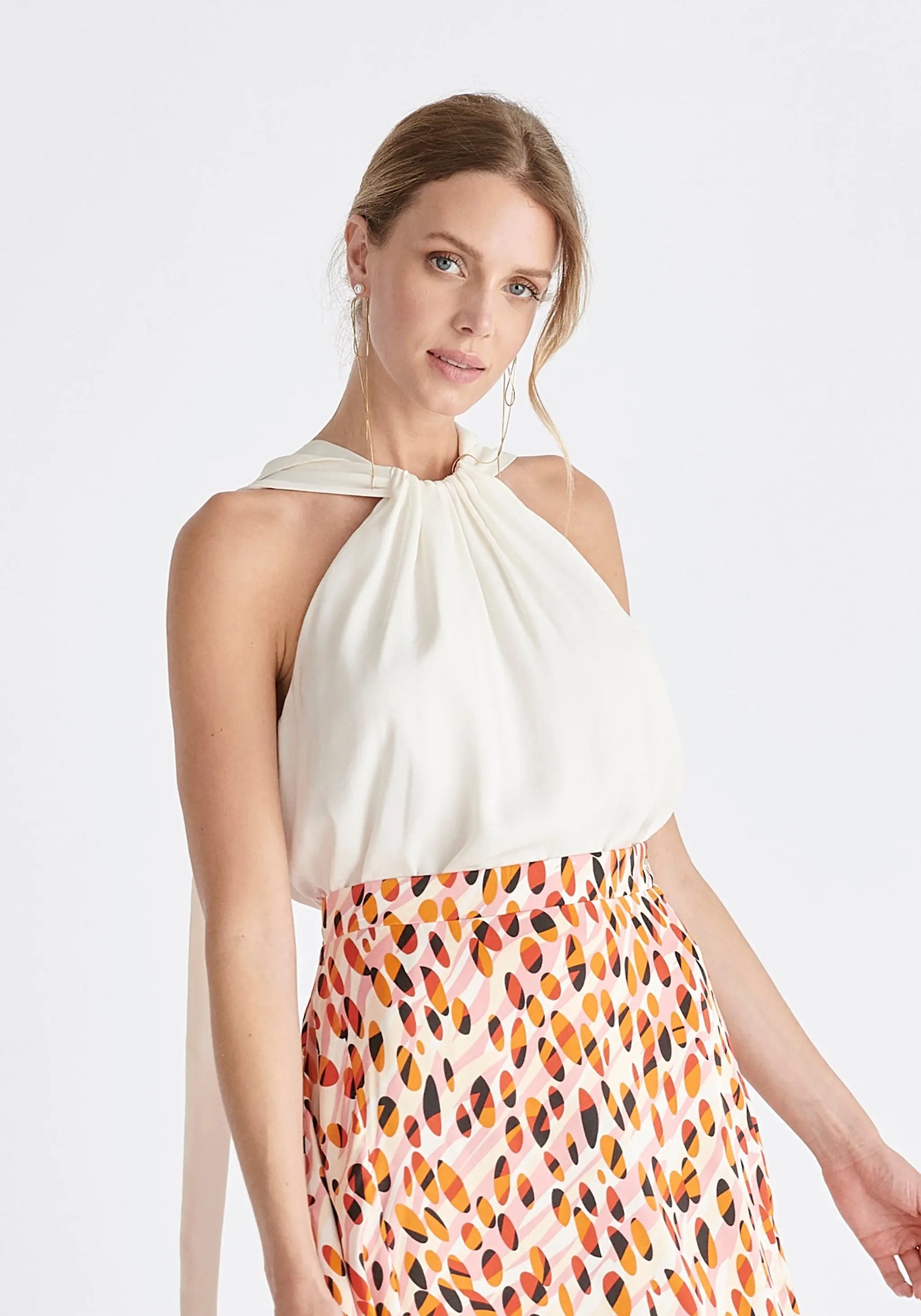 Belted Halterneck Blouse Paisie