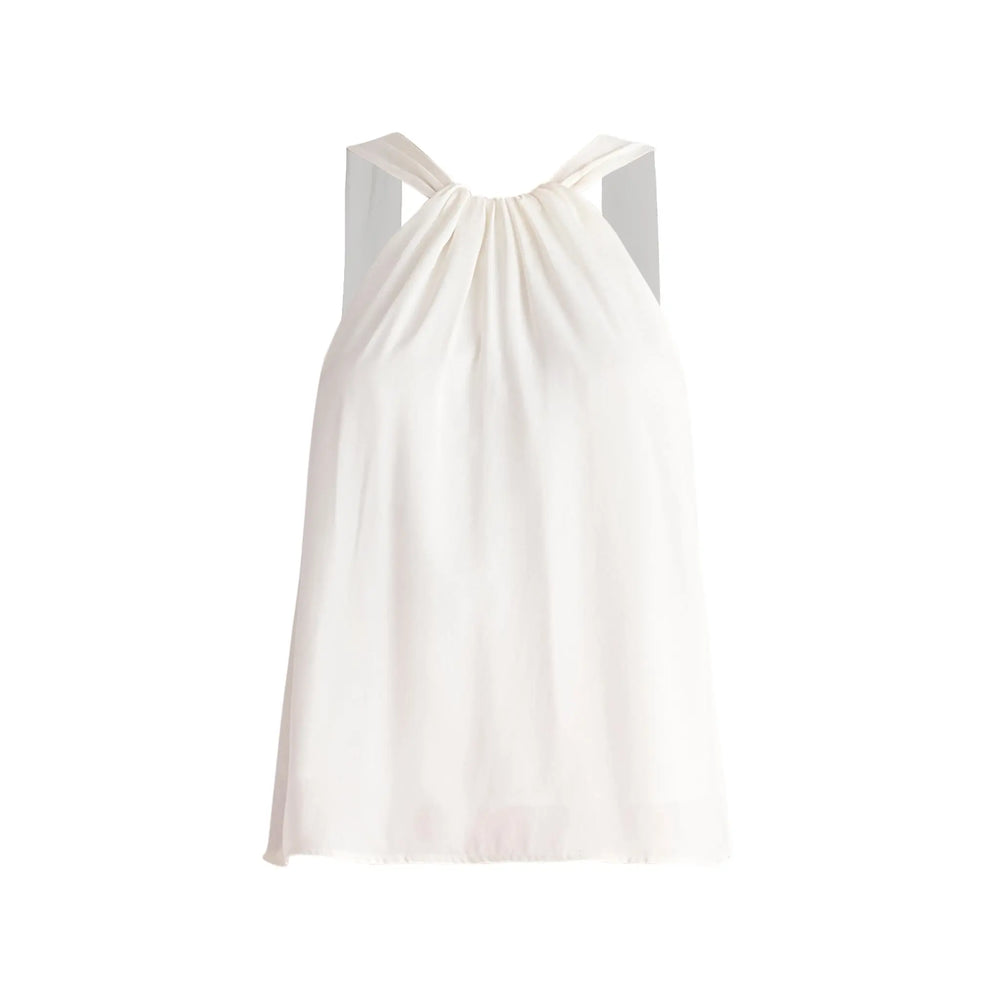 Belted Halterneck Blouse Paisie