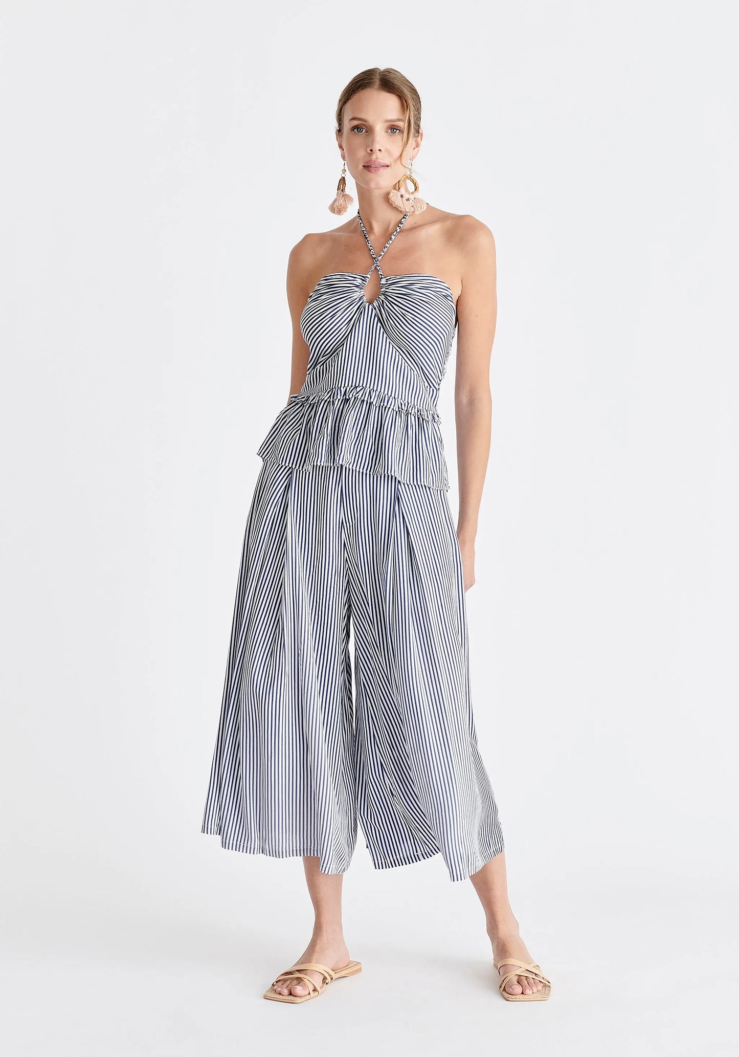 Belted Pleated Culottes Paisie