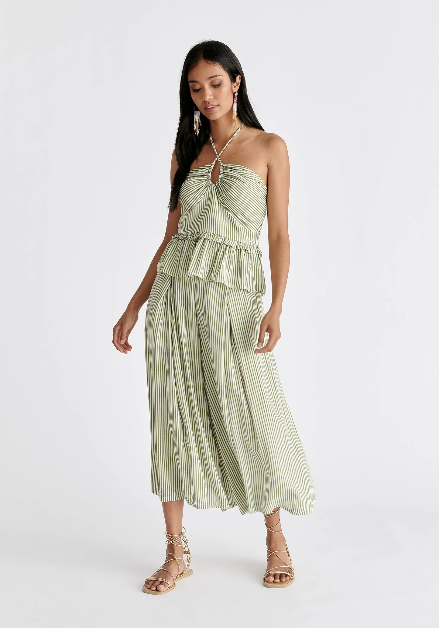 Belted Pleated Culottes Paisie
