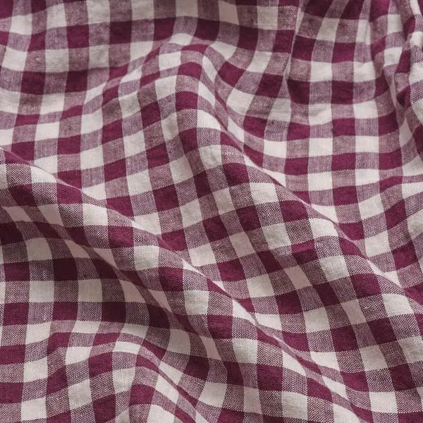 Berry Gingham Linen Blend Pillowcase (Pair) Piglet