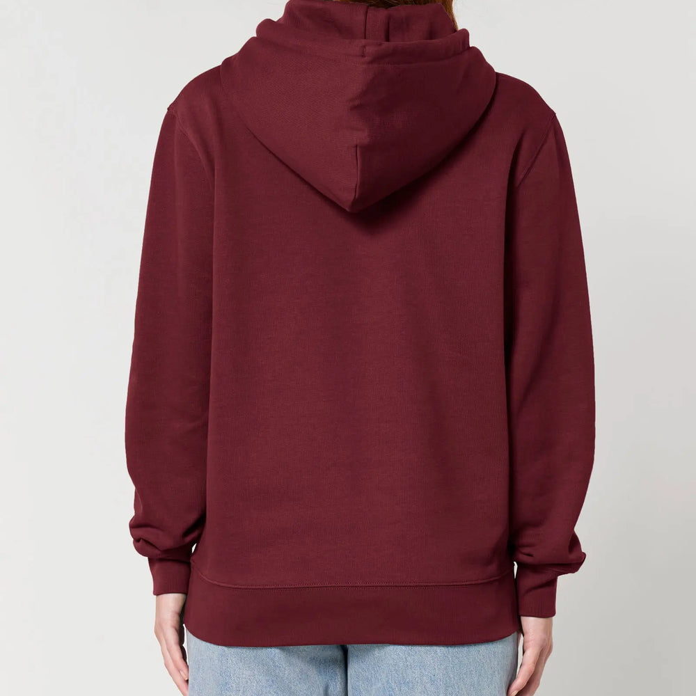 Berry Red Women's Organic Cotton Relaxed-Fit Hoodie hewn.