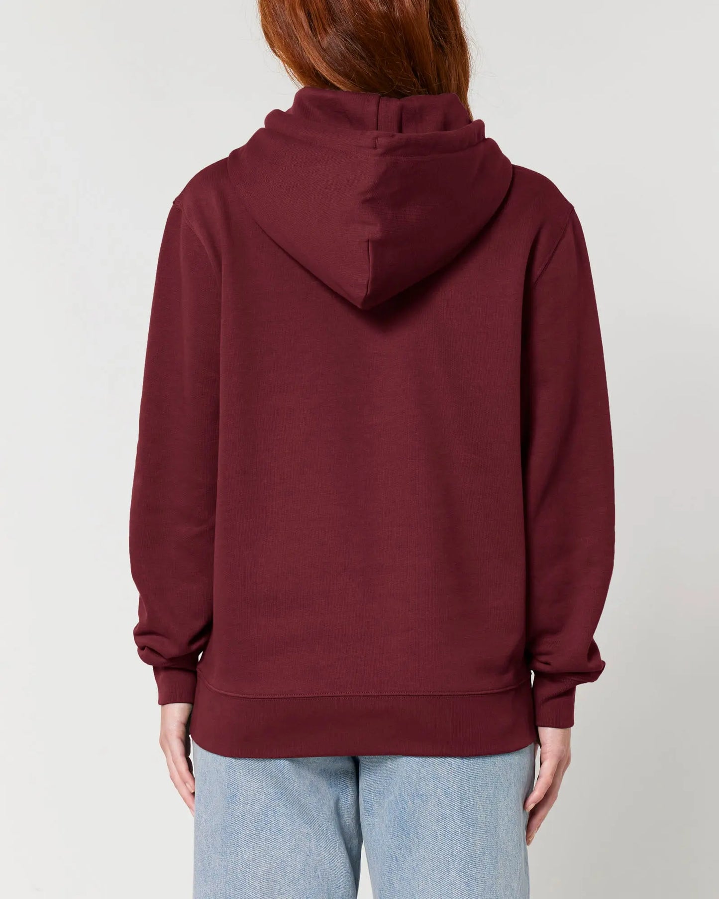 Berry Red Women's Organic Cotton Relaxed-Fit Hoodie hewn.