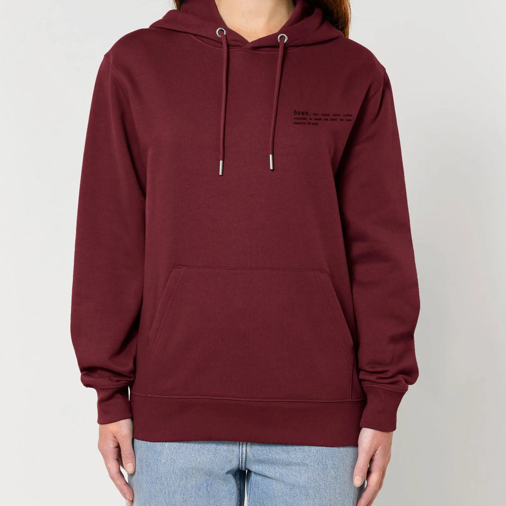 Berry Red Women's Organic Cotton Relaxed-Fit Hoodie hewn.