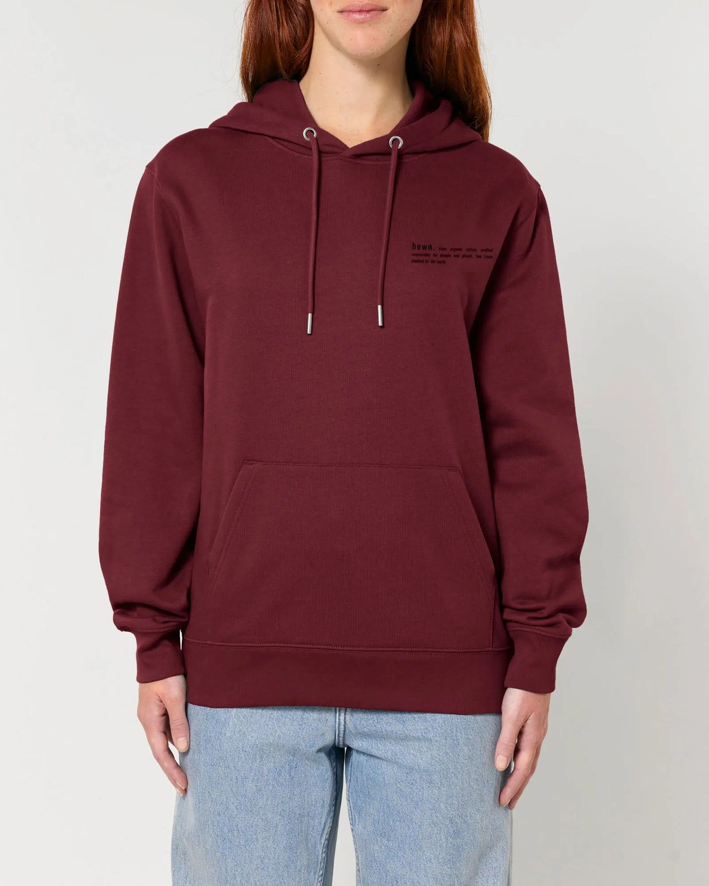 Berry Red Women's Organic Cotton Relaxed-Fit Hoodie hewn.