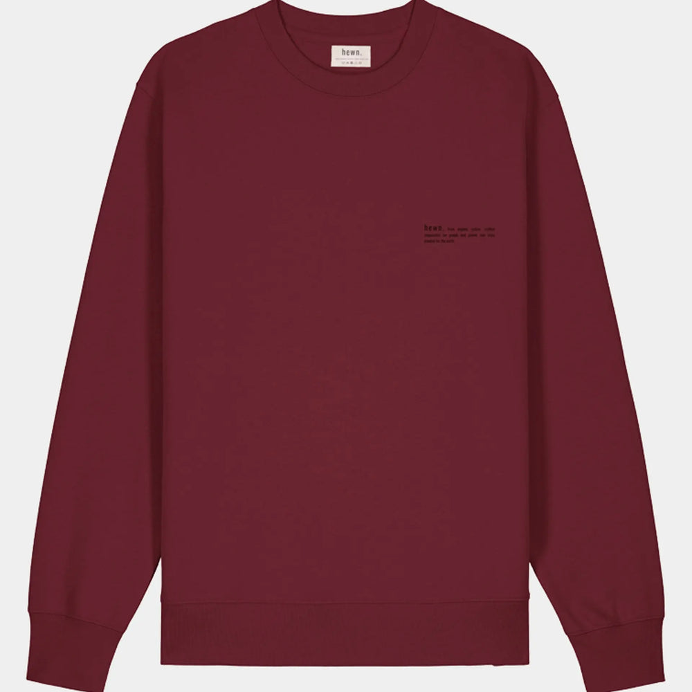 Berry Red Women's Organic Cotton Relaxed-Fit Sweatshirt hewn.