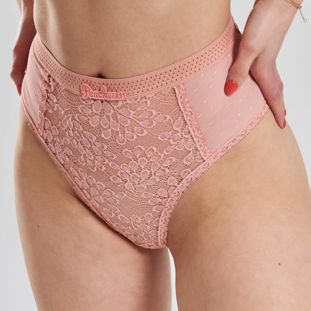 Betony Recycled-Tulle High-Rise Briefs - Dawnlight Coral Peachaus