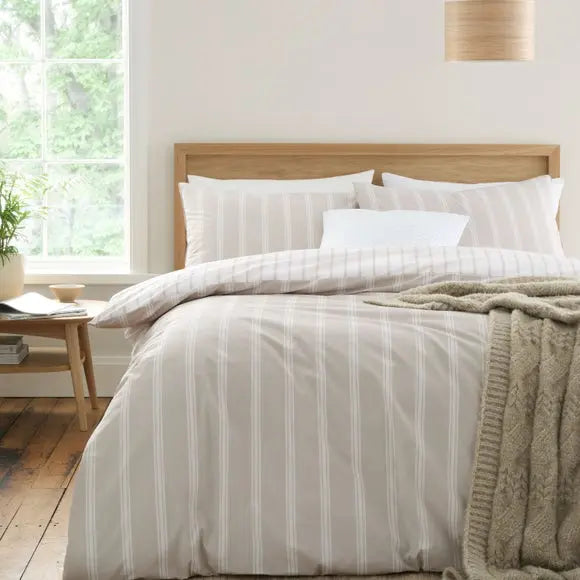 Bianca Ashford Stripe Reversible Duvet Cover & Pillowcase Set Dunelm