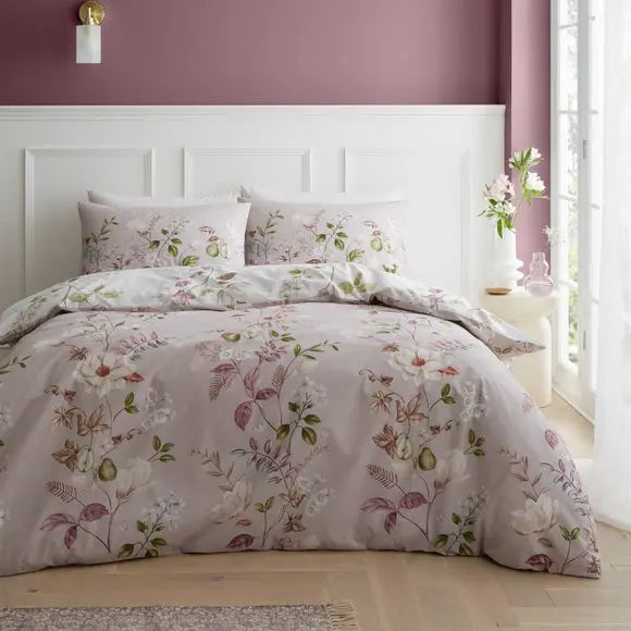 Bianca Francesca Floral Duvet Cover and Pillowcase Set Dunelm