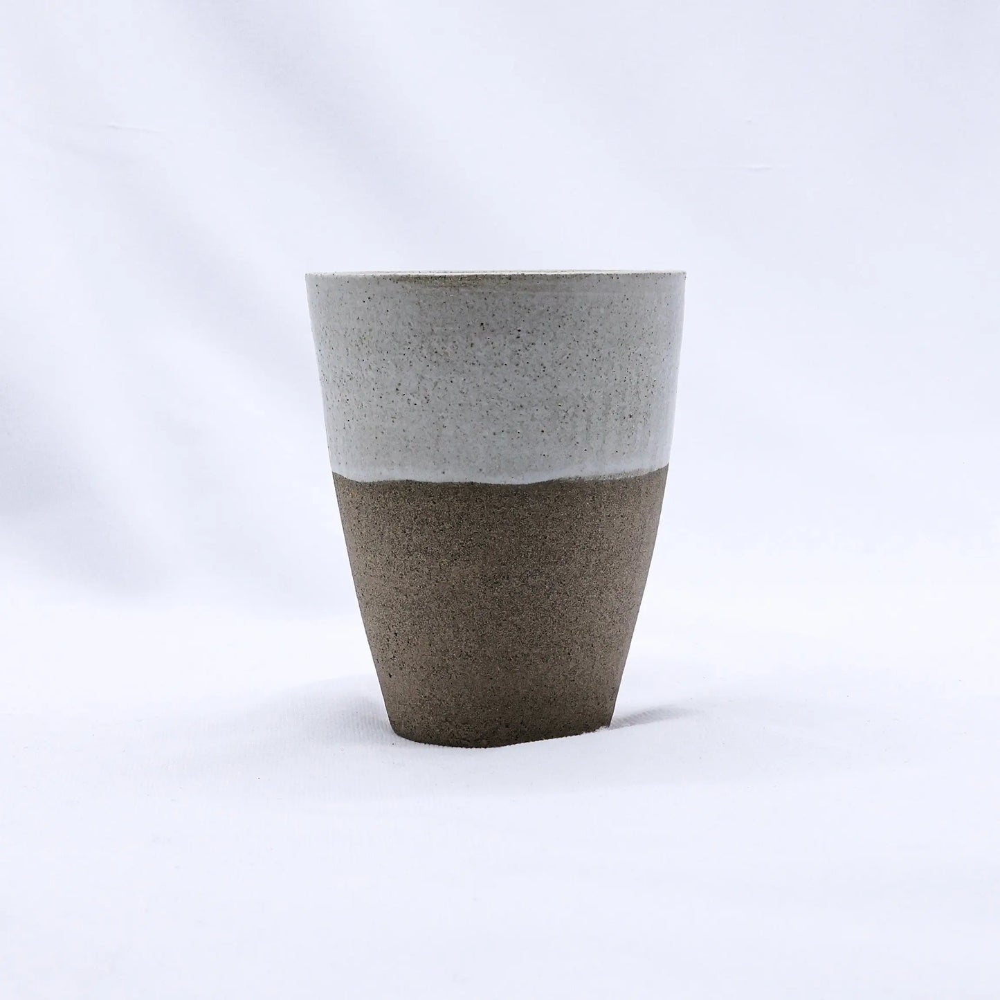 Bianca Quadra Green Handmade Ceramic Smoked Grey Stoneware Tall Ceramic Cup Ribera Handmade Ceramics