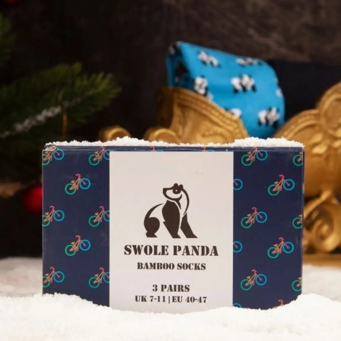 Bicycle Sock Box - 3 Pairs of Bamboo Socks (His) Swole Panda