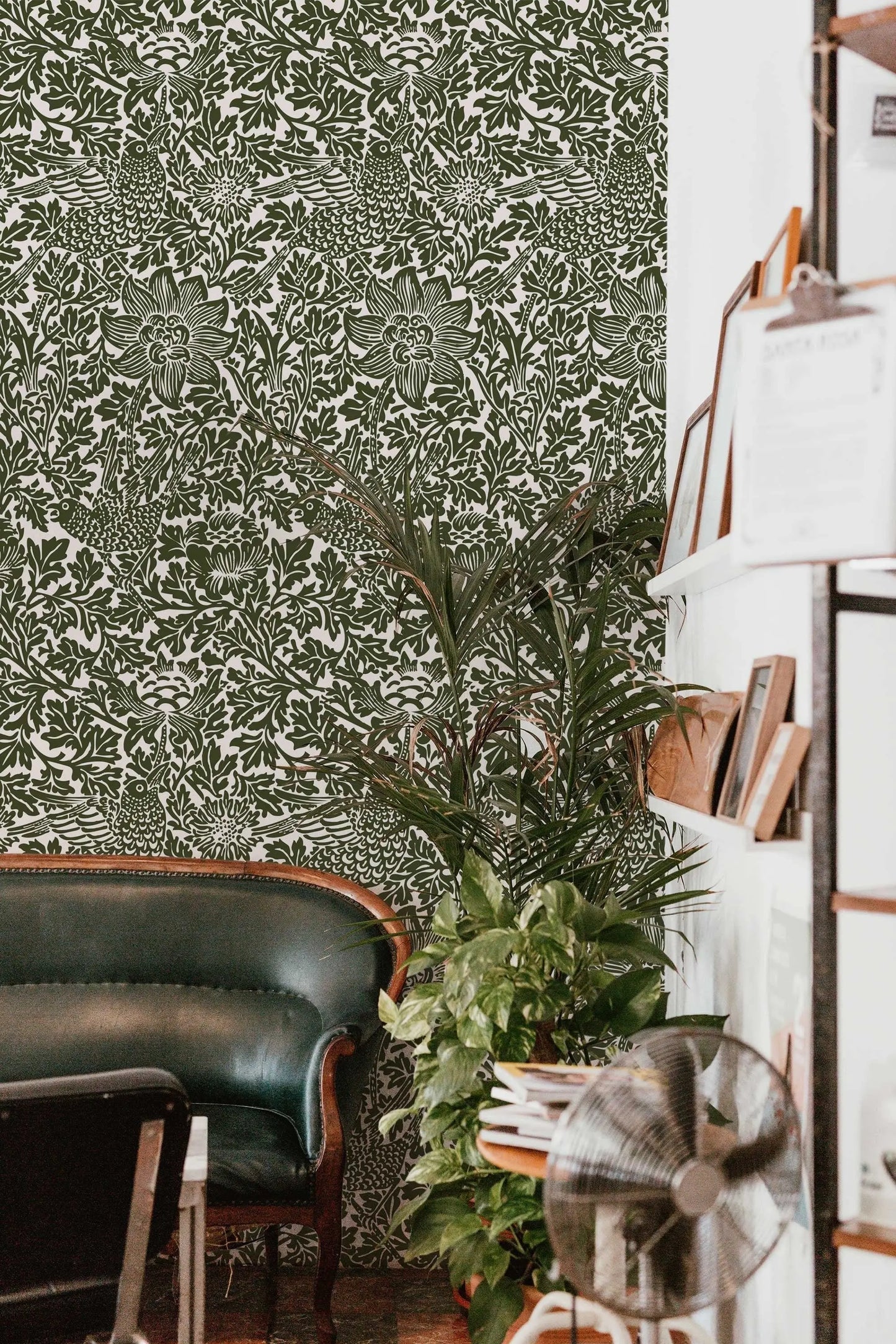 Bird Song Green William Morris Removable Wallpaper | Self-Adhesive | Pasted | Mural | Temporary | Feature Wall Decoration ClickWalls