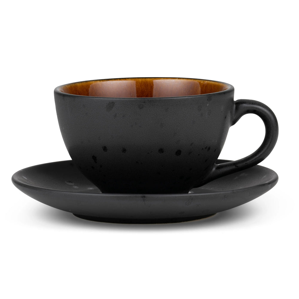 Bitz Bitz Cup With Saucer Black Amber Bitz