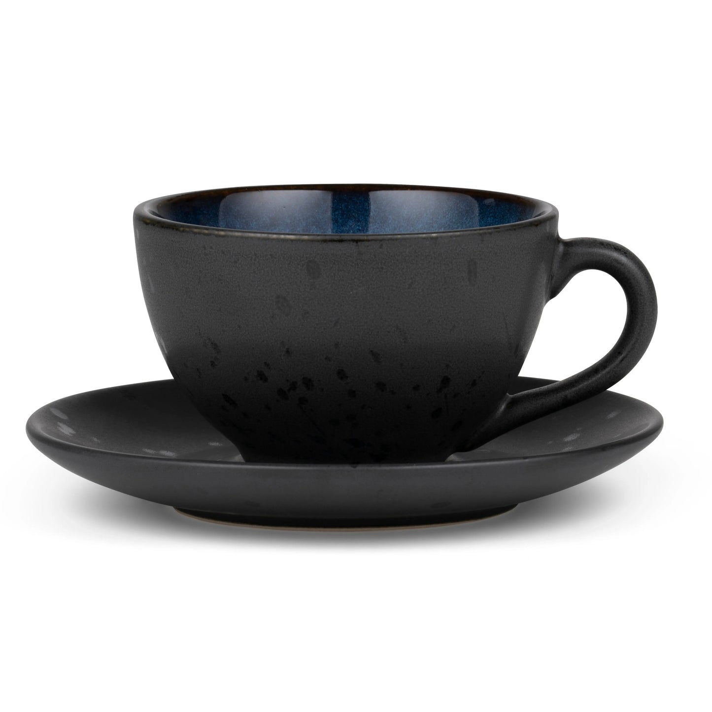 Bitz Bitz Cup With Saucer Black Dark Blue Bitz