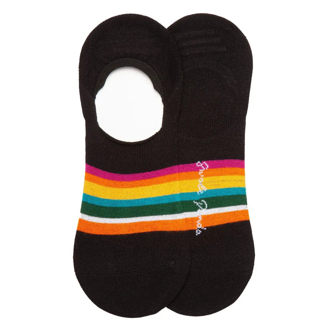Black Bold Striped "No-Show" Bamboo Socks Swole Panda