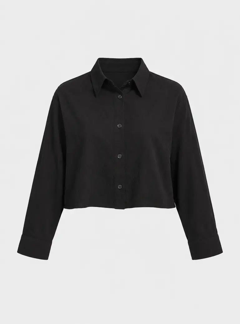 Black Cropped Shirt Nudea