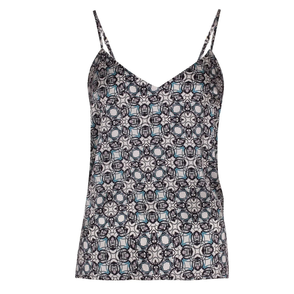 Black Crystal Neo Geo Silk Camisole NOKAYA