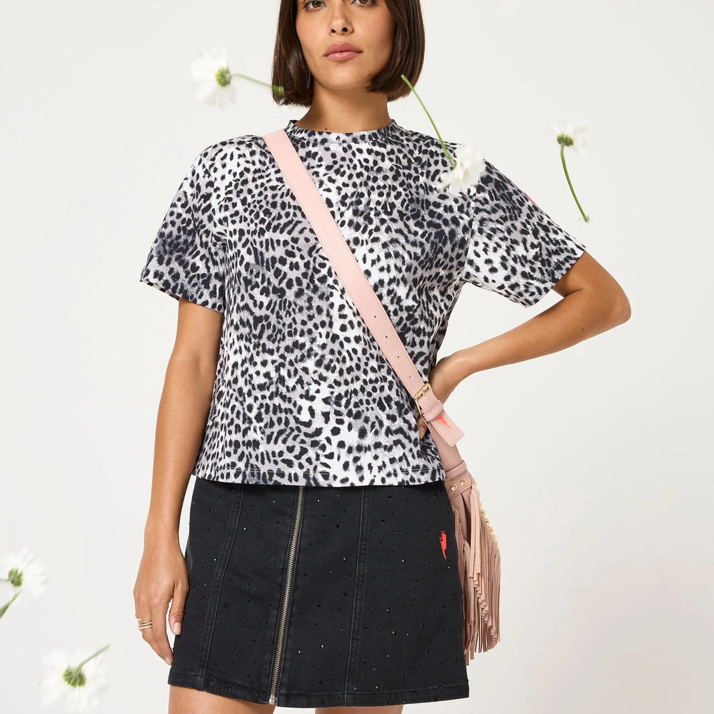 Black Embellished Zip Front Denim Mini Skirt Scamp & Dude