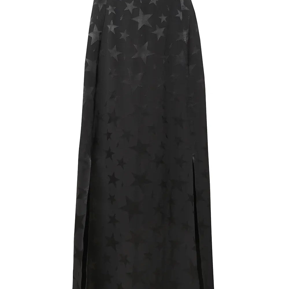 Black Jacquard Star Split Front Skirt Scamp & Dude
