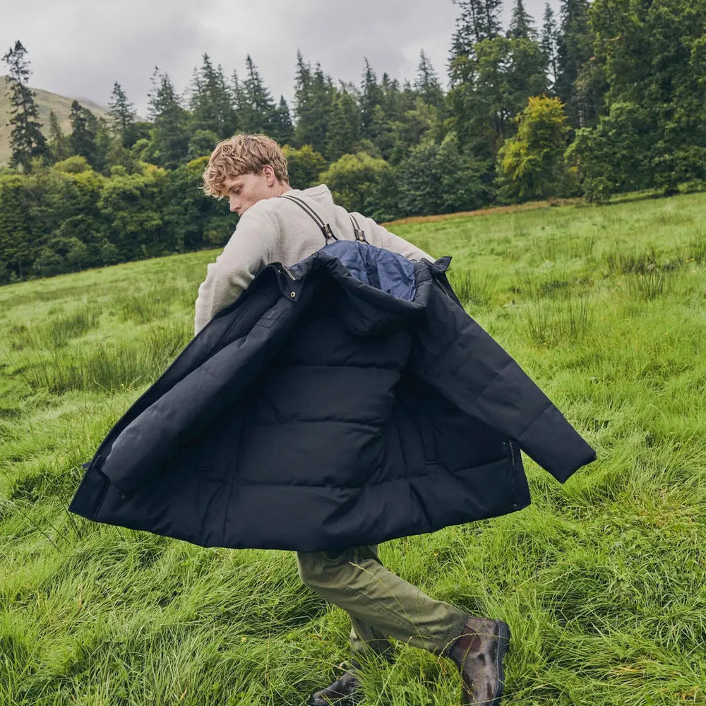 Black Landro Mid Length Puffer Jacket Gandys