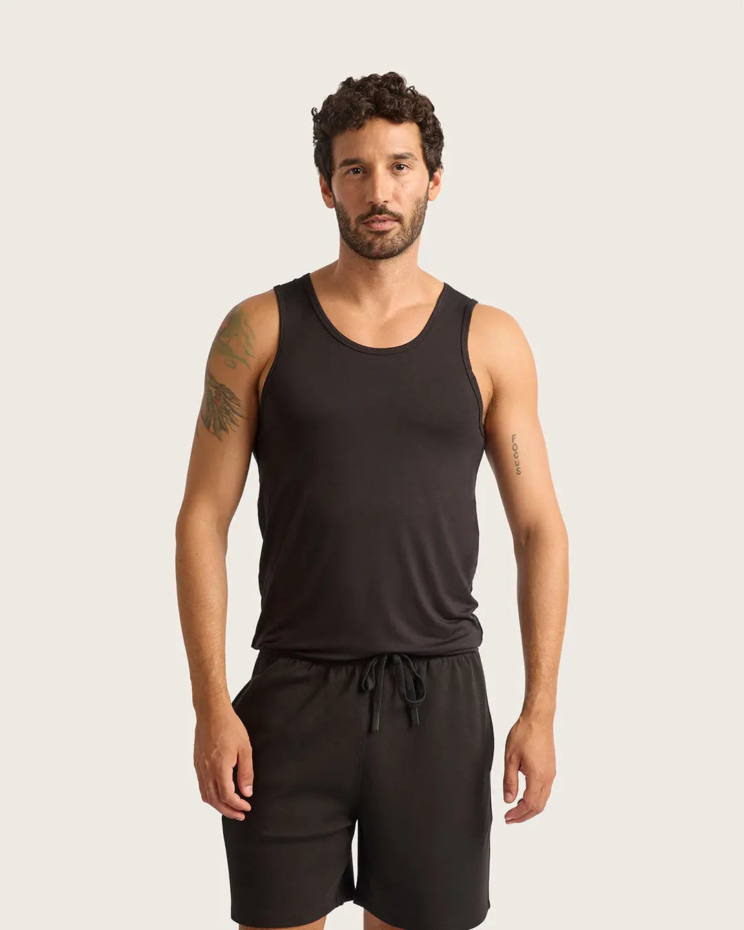 Black Mens Bamboo Singlet Boody