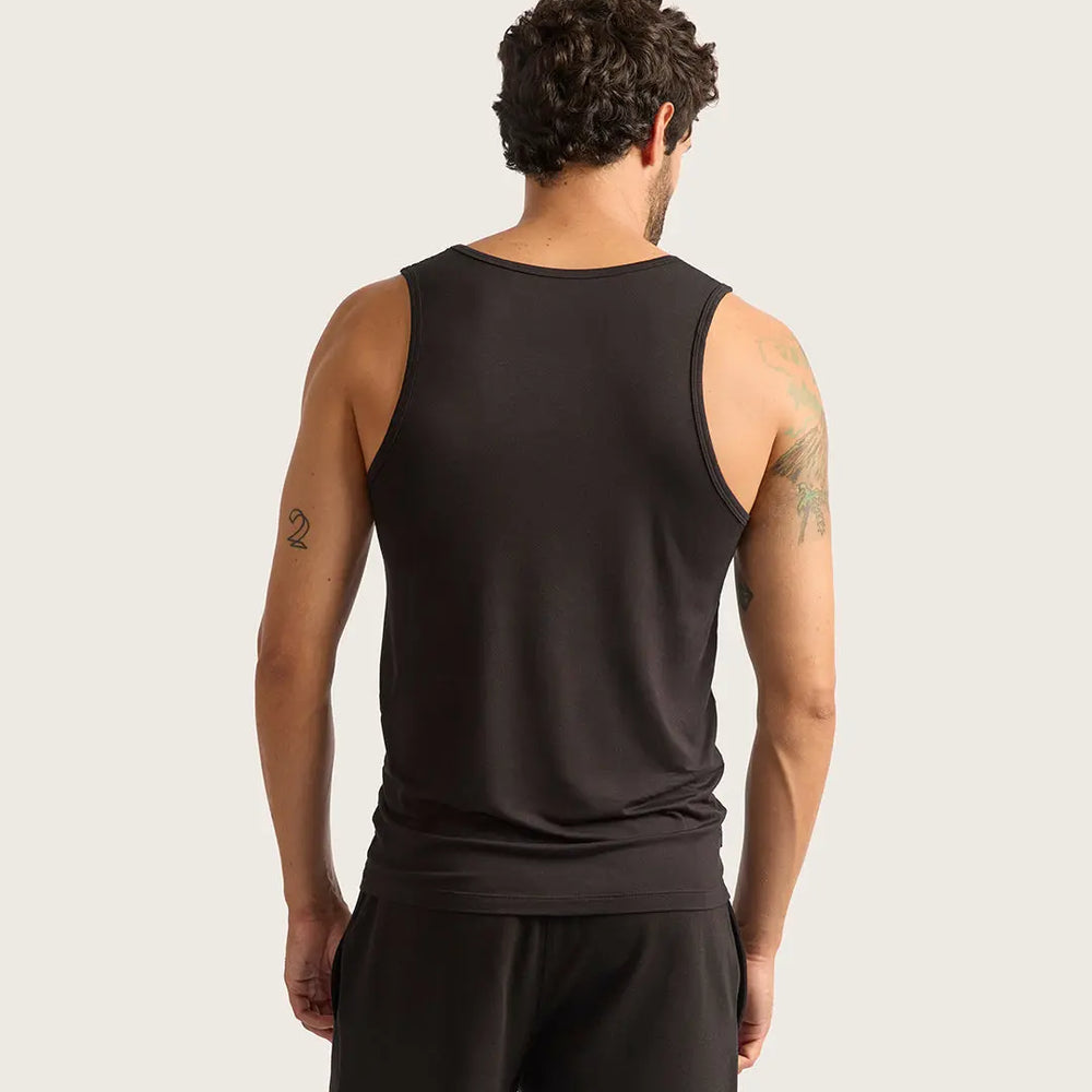 Black Mens Bamboo Singlet Boody