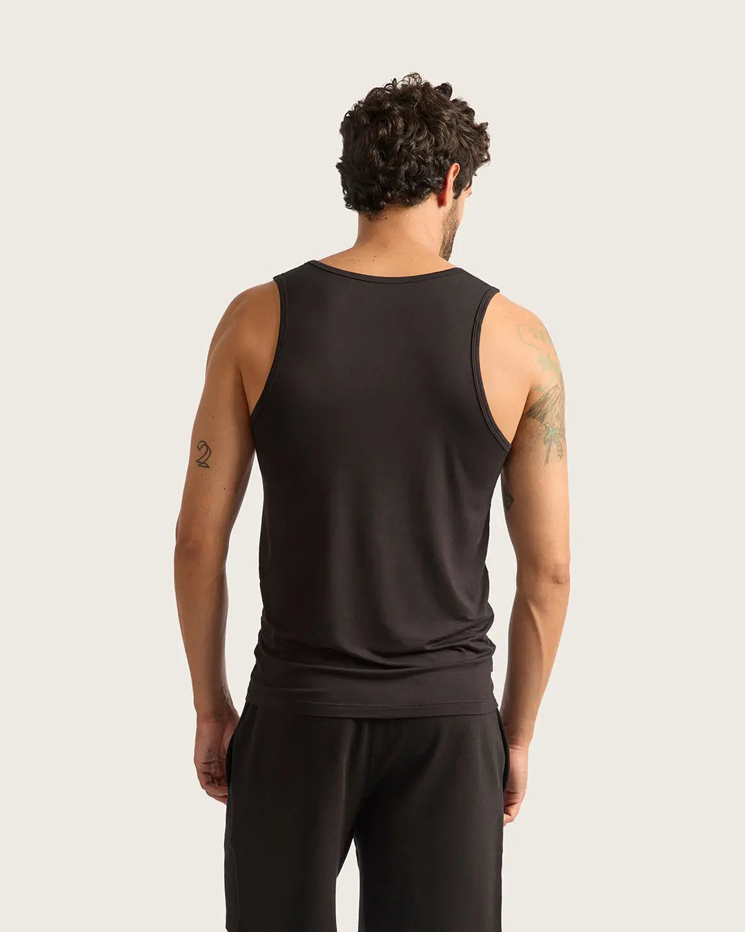 Black Mens Bamboo Singlet Boody
